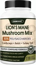Lions Mane Supplement Capsules - Mushroom Supplement With Lions Mane, Cordyceps, Reishi, Türkiye Tail, Shiitake - Lions Mane Supplement For Memory, Focus & Immune Support - 118 Vegan Mushrooms Capsules Capsules