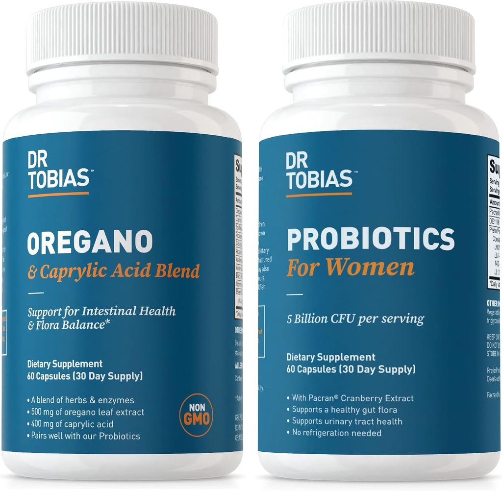 Dr. Tobias Oregano και Caprylic Acid Blend και Probiotics για τις γυναίκες - Υποστηρίζει την ουλώδη, ανοσοποιητική και ουρική υγεία, μη ΓΤΟ