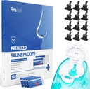 FireAnt 100 Saline Packets και 12 Reuseable Saline Pods Refills Set, Συμβατό με Navage Nasal Care - Περιλαμβάνει 100 Count Salt Packets Sinus Rinse + 12 Pack Silicone Salt Pads Refill in Black