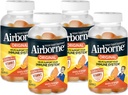 Airborne 750mg Βιταμίνη C Ανοσοποιητική υποστήριξη Gummies συμπλήρωμα για ενήλικες, Zesty Πορτοκαλί Γεύση, Γλουτένη Δωρεάν βιοτεχνημένη ανάμειξη με Ισχυρές Αντιοξειδωτικές Βιταμίνες A C & E, 63 Gummies (4 Pack)