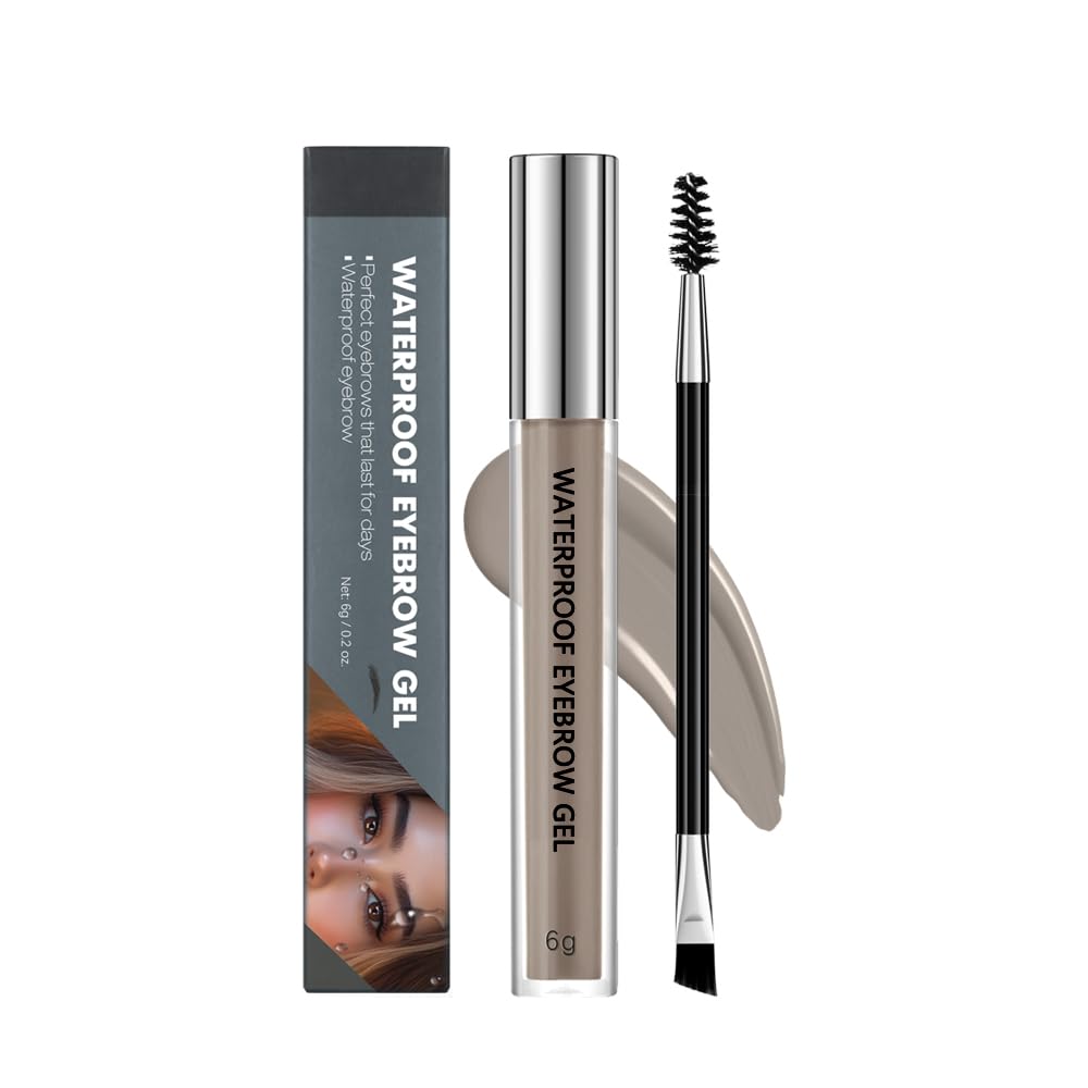 Eyebrow Gel, Hızlı Kuru Uzun Sular Doğal Arama Brows, Tüm Cilt Türleri için Kolay Uygulama (Smoky gri, Büyük)