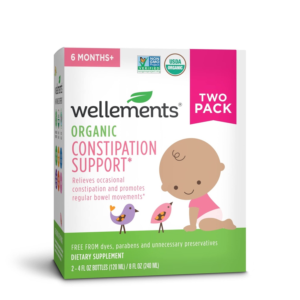 İyileştirmeler Organik Bebek Konsolidasyonu Desteği Bebekler ve Toddler için Açıklama, No Harsh Laxatives, USDA Sertifikalı Organik, 4 Fl Oz (Pack of 2), 6 Ay + + +