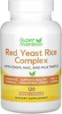 Super Nutrition Red Yeast Rice, Organik Red Yeast Rice, N-Acetyl Cysteine, Coenzyme Q10 ve Süt Butle Ekstraksiyon, 120 Veggie Capsules