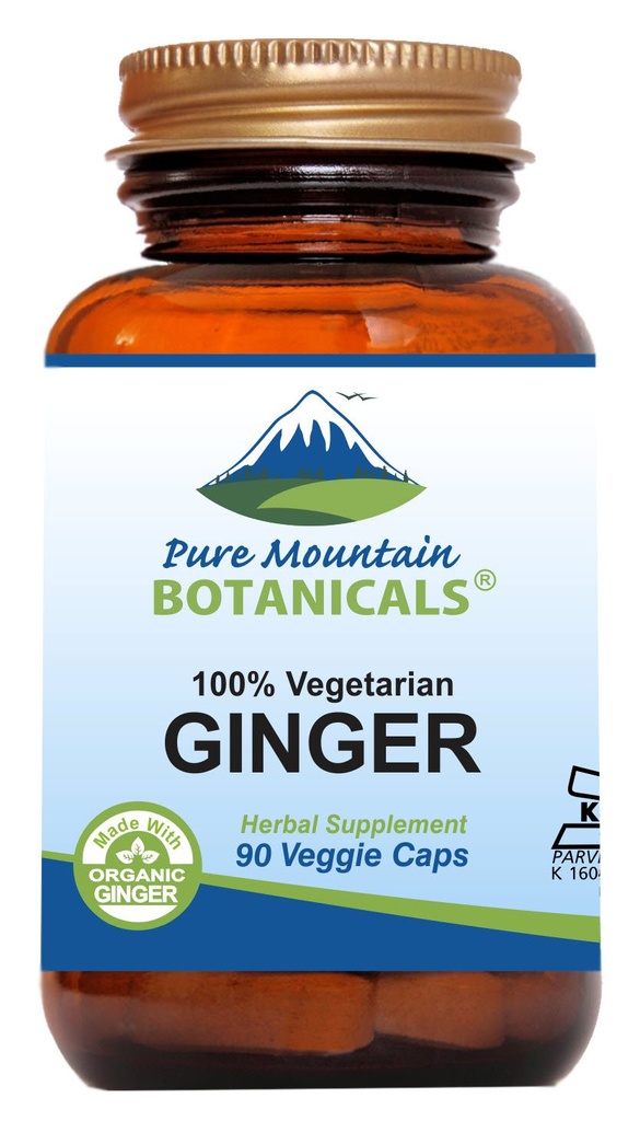Saf Dağ Botanikleri Ginger Capsules - Kosher Vegan 1000 mg Organik Ginger Root Supplement