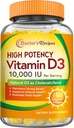Doktor'un Vitamin Tarifleri D3 10000 İ, Bones, Dişler ve Immune Support, Non-GMO, No Gelatin, Gluten veya Soy, 90 Gün Supply, 180 Vegetarian Softgels