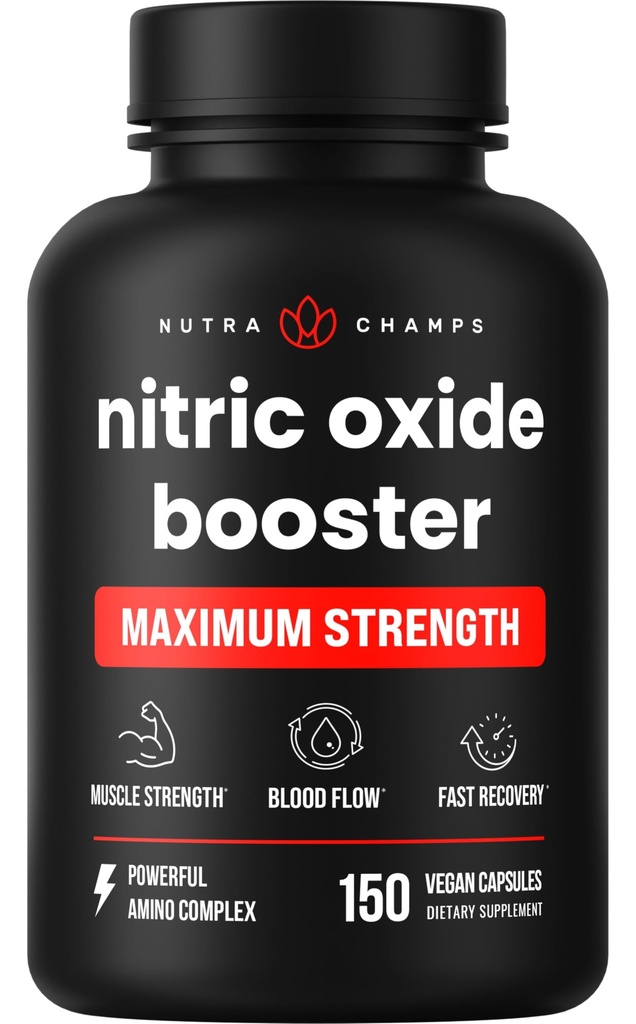 NutraChamps Nitrik Oksit Supplement, L-Arginine, L Citrulline Malate, AAKG, Pine Bark, Grape Tohum Takibi, Ekstra Kuvvet Nitrik Membran ATM, Nitrik Çimento Pills, Güçlü, Enerji, Kan Akışı