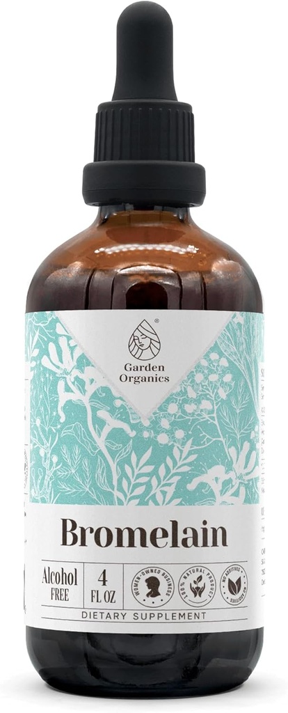 Bromelain Alkol Özgür Doğal Tincture Ekstraksiyon, Immune System ATM, Sıvı Drops% 100 Wildcrafted Bromelain, Pineapple (Ananas comosus) kuru Stem ve Meyve (4 fl oz)