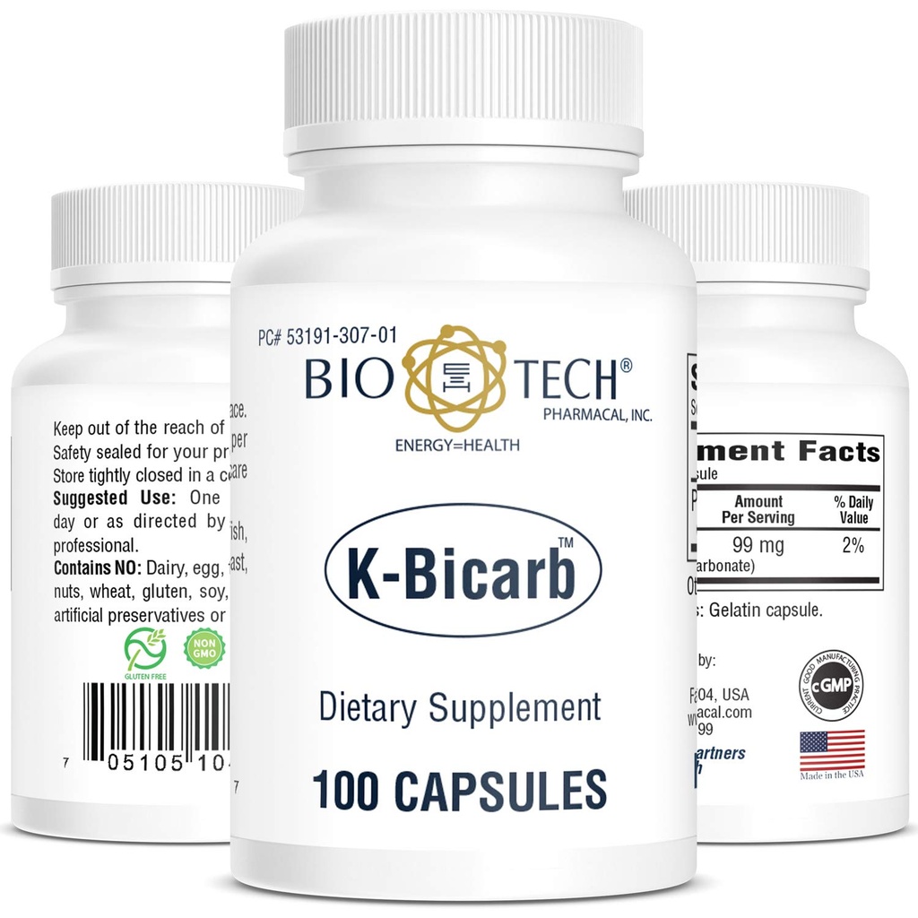 Bio-Tech Pharmacal P properties Diyetary Supplement (K-Bicarb, 100 Count)