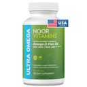 Noor Vitamins Halal Fish Oil, Halal Vitaminler, Ultra Omega 3 Wild Peruvian Fish (800 mg EPA & 400 mg DHA) Kalp, Beyin ve Ortak Destek, Non-GMO ve Gluten Free (120 Count)