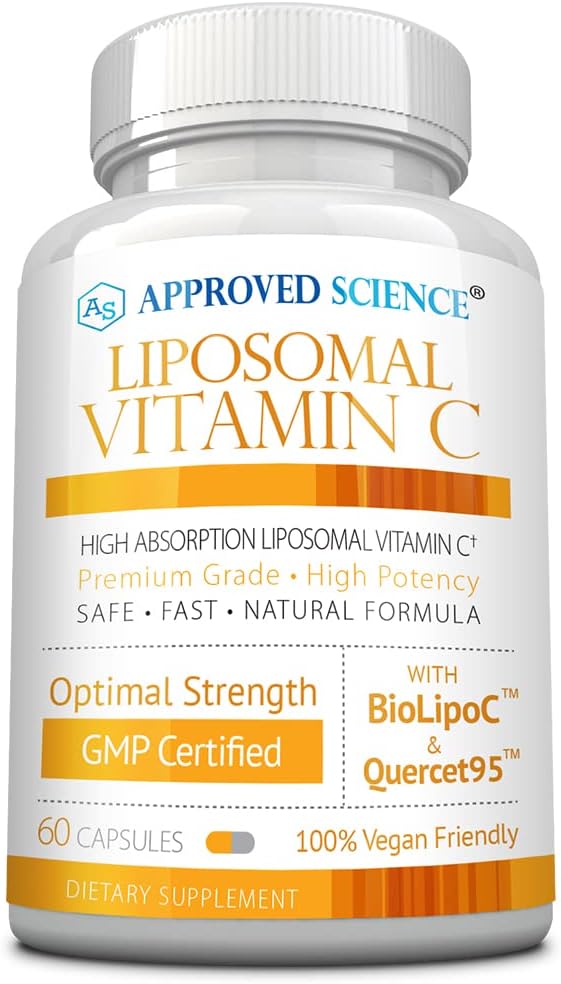Onaylanmış Bilim Liposomal Vitamin C - 1100 mg - 60 Capsules - Immune Support, Boost Collagen, Antioksi - Yüksek Aborpsiyon - Fat ► Non GMO - Vegan - ABD'de Yapıldı