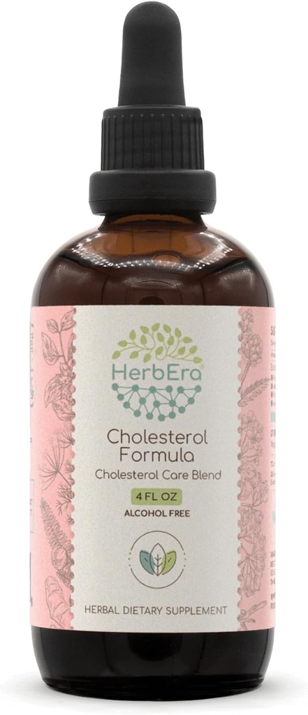 HerbEra Cholesterol Formula B120 εκχύλισμα χωρίς αλκοόλ Βάμμα Artichoke Leaf, Hawthorn Leaf and Flower, Σπόροι μάραθου, Turmeric Root, Ashwagandha Root, Amla Berry. Μείγμα φροντίδας χοληστερόλης 4 Fl Oz