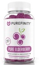 PUREFIN Elderberry Gummies with Sambucus, Vitamin C, and çinko – Your Perfect Daily 3-in-1 Supplement for Kids & Yetişkinler – Gluten Free, Non-GMO, Vegan, 60 Count