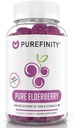 PUREFINITY Gummys Elderberry με Sambucus, βιταμίνη C, και ψευδάργυρο – Το τέλειο ημερήσιο 3-σε-1 συμπλήρωμα για παιδιά και ενήλικες – Χωρίς γλουτένη, μη-GMO, Vegan, 60 Count