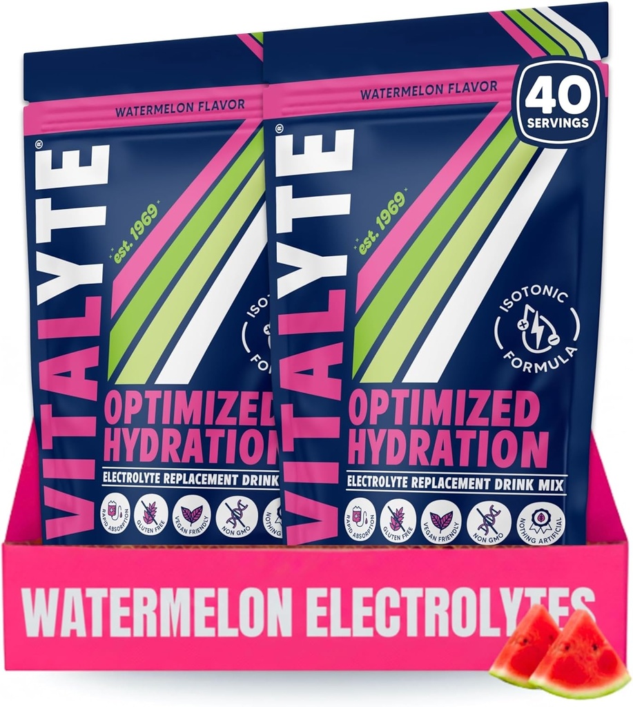 Vitalyte Electrolyte Toz İç Mix, Isotonic Electrolyte Hydration Mix, Gluten Free Post Workout Toz Mix, 2, 35 oz. Her biri Sumelon Flavor