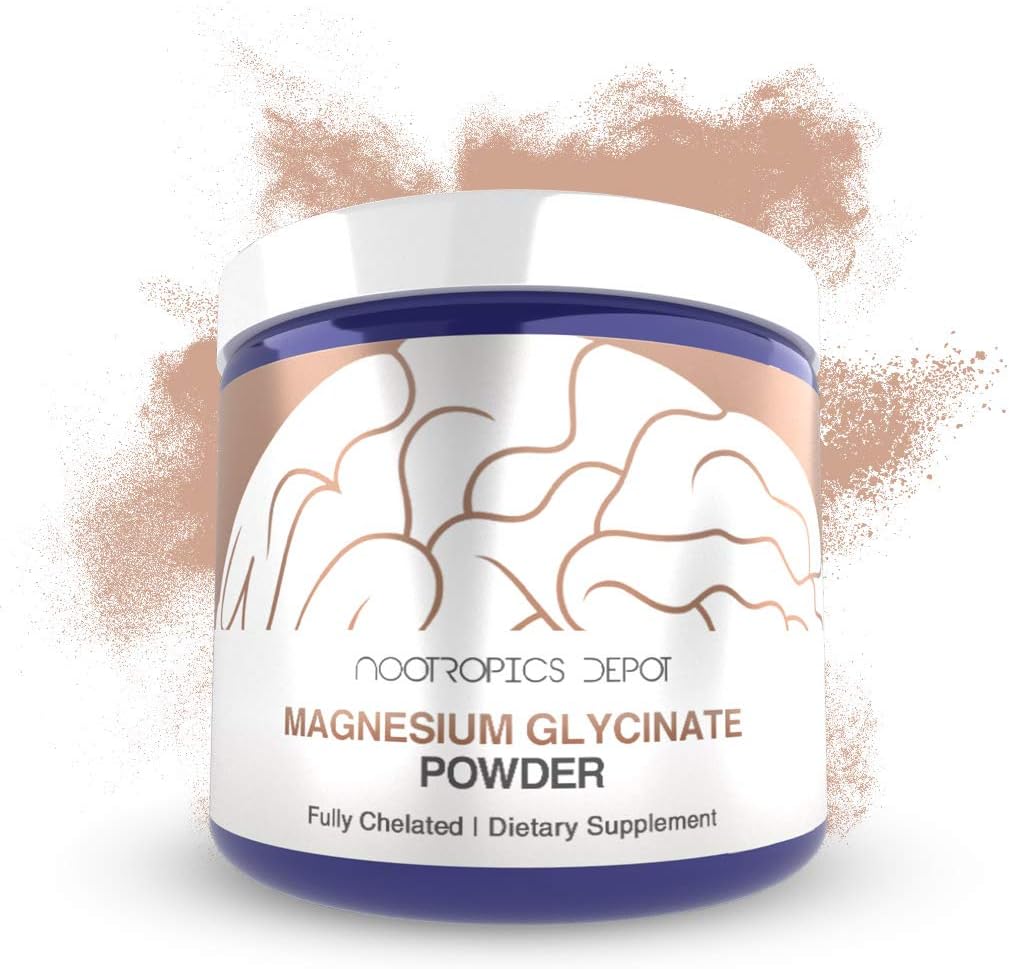 Nootropics Depot Magnesium Glycinate Powder | 250 Grams | Mineral Supplement | Magnesium Supplement | Supports Heart, Muscle, Nerve, and Bone Health