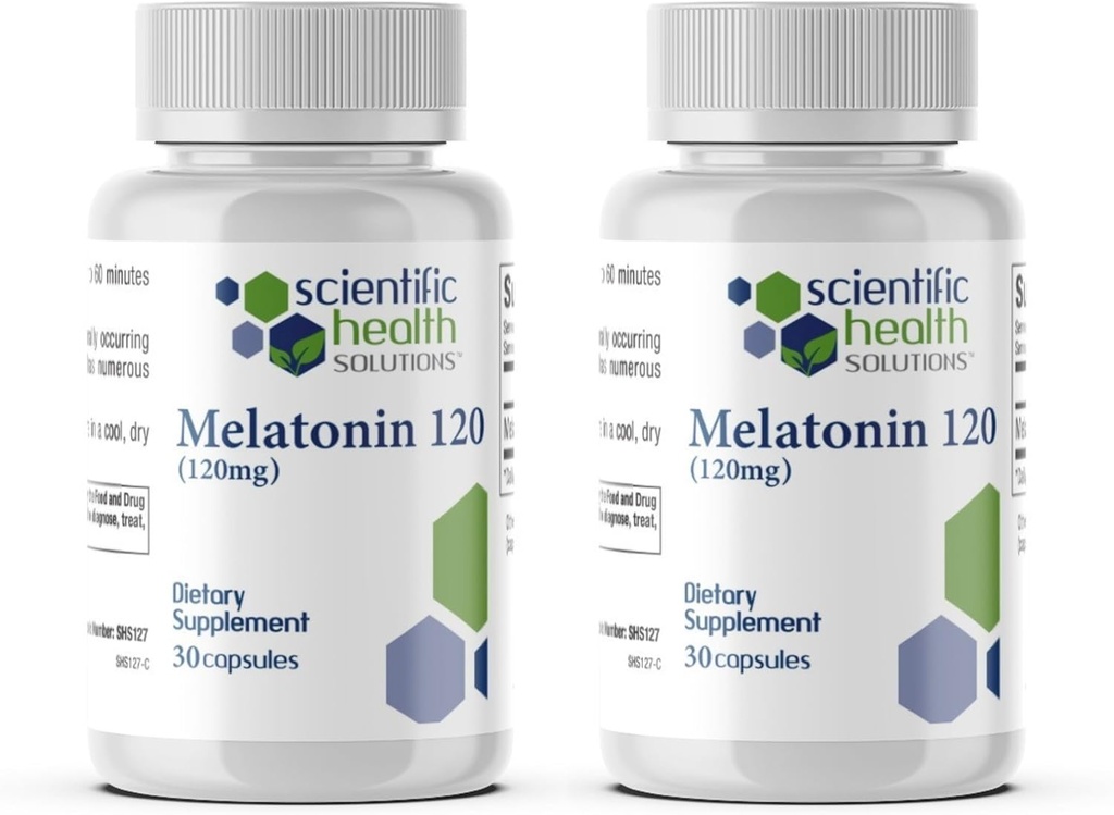 Melatonin 120 mg | Single-Dose Melatonin in Easy-to-Swallow Capsules | Vegan, Non-GMO & Gluten-Free | US- Made Extra Melatonin (2-Pack)