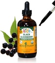 Herb Pharm Kids sertifikalı-Organic Alkol-Free Black Elderberry Glycerite Liquid Extract, 4 Ounce