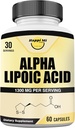 Alpha Lipoic Acid Capsules 1300 mg Per Servis - Genel Sağlık için 30 Hizmet - Antioksit Desteği