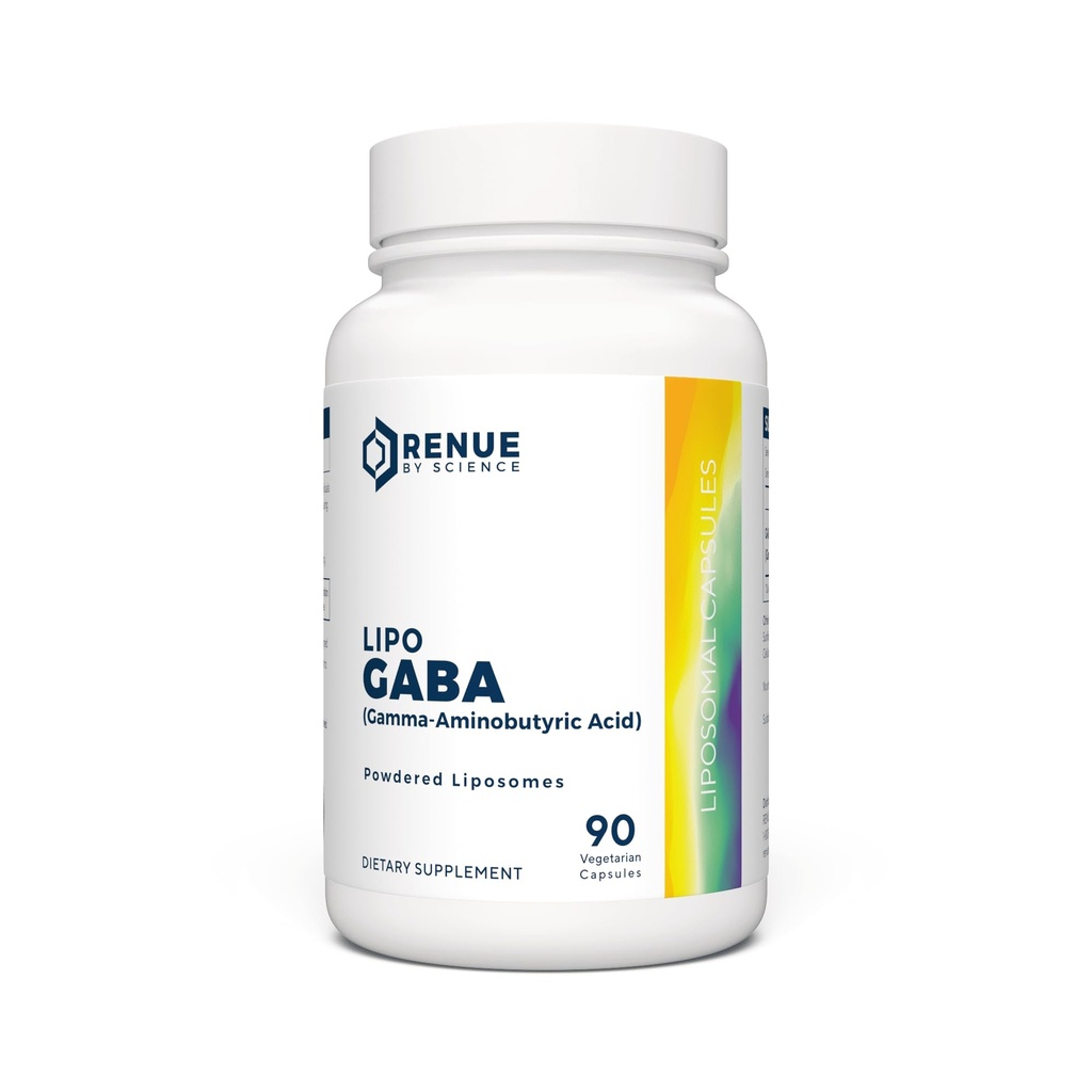 Renue By Science GABA | High Strength Liposomal GABA Supplements | 90 GABA Capsules - 300 mg Gamma-Aminobutyric Acid per Service | Non-GMO | Made in the USA Third-Party Tested