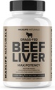 Grass Fed Beef Liver Supplement (Desiccated) 3200 mg - 120 A, B12 for Energy, Heme Iron Supplement by MaxLife Naturals, ABD Made