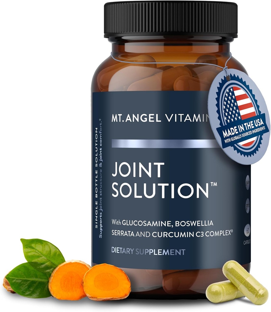 Mt. Angel Vitamins - Ortak Çözüm - Curcumin C3 Kompleksi, Turmeric, Tumeric, Turmeric Curcumin, Ortak Destek Tamam, Tumeric ve Ginger, Turmeric Supplement, Glucosamine, Collagen - 60 Caps