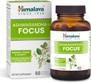 Himalaya Ashwagandha+ Focus - συμπλήρωμα εστίασης βοτάνων με B12, Rosemary, Πράσινο Τσάι, και Bacopa Nootropics για Μνήμη και Καθαρότητα - Vegan, Μη ΓΤΟ, Χωρίς Γλουτένη, 1690 mg, 60 Caplets