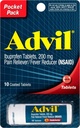 Advil Tabletler Ağrı Reliever ve Ateşleme, Ibuprofen 200 mg, 4 x 10 Kont Vial, Hızlı Ağrı Yardımı, Pocket Pack
