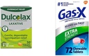 Dulcolax Overnight Relief Laxative for Gentle Constipation Relief, Bisacodyl 5 mg Tablets, 50 Count & Gas- X Extra Strength Chewable Gas Relief Tables with Simethicone 125 mg for Bloating Relief