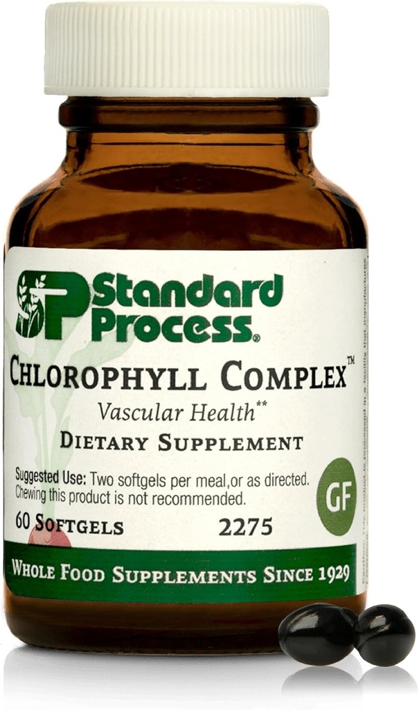 Standart Süreç Inc. Chlorophyll Kompleksi - Immune Support, Antioxy Activity, Skin Health and Hair Health Support with Vitamin A, Sunflower Lecithin, Buckwair, İspanyol Moss - 60 Softgels