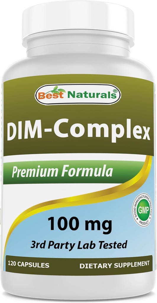 En İyi Naturals DIM Supplement 100 mg 120 Capsules, DIM for Estrogen Metabolism & Balance, For Menopause, Body Building, Pence & Hormonal Acne