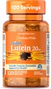 Puritan's Pride Premium LutialtıTM Lutein Caroteno 20mg with Zeaxanthin for Men and Women, Diyetary Supplement for Eye Health Support, 8 Ay Supply, 120 Easy-to-Swallow Softgels
