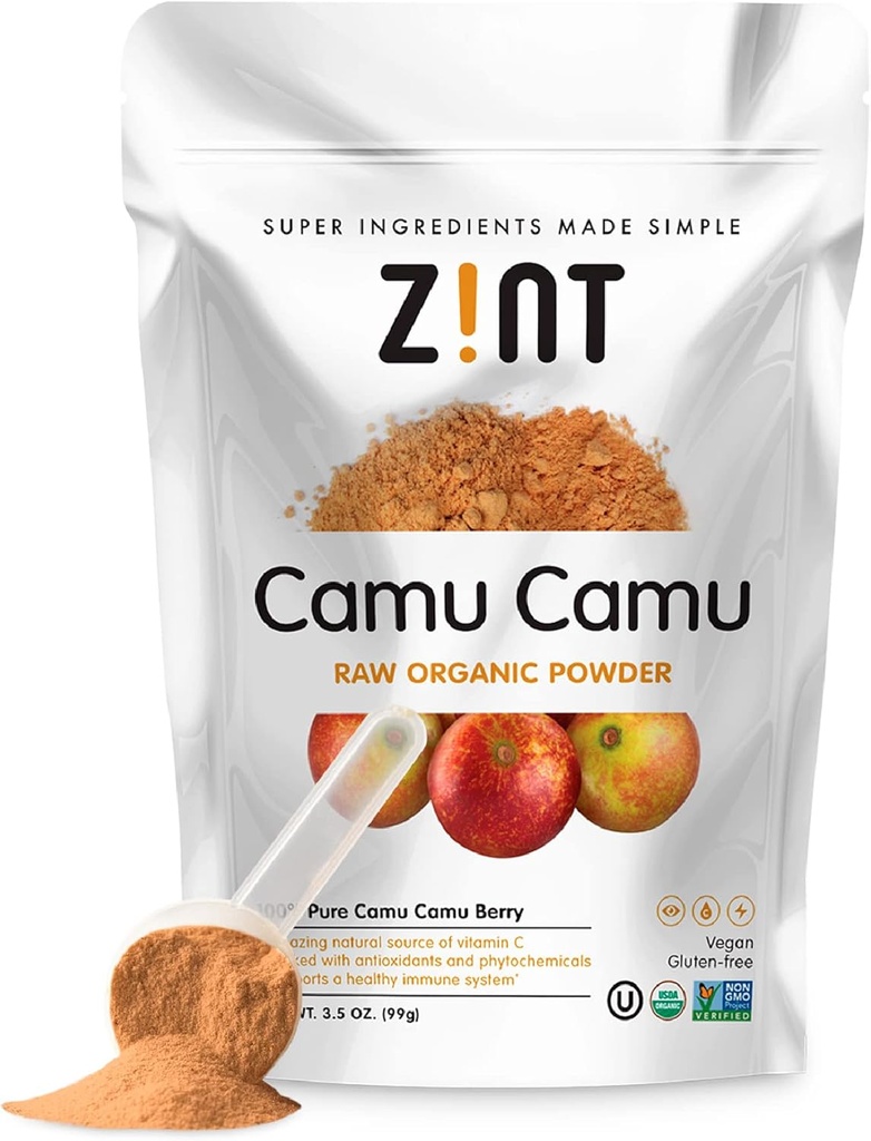 Zint Camu Camu Toz Organik | Superfood Toz | Organik Meyve Malzemeler | Antioksis Kaynağı Parlaklar için Mükemmel, Meyveler, Dondurmalar | Gluten-Free, Kosher | 3.5 ozz