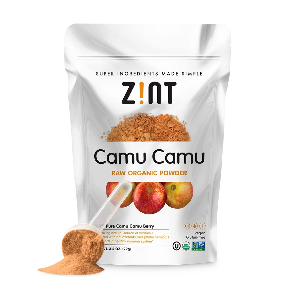 Zint Camu Camu Toz Organik | Superfood Toz | Organik Meyve Malzemeler | Antioksis Kaynağı Parlaklar için Mükemmel, Meyveler, Dondurmalar | Gluten-Free, Kosher | 3.5 ozz
