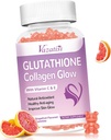 Glutathione Collagen Glow Gummies, Collagen Gummies with Vitamin C, E, Glutathione Supplement for Women, Skin Care, Anti-Aging, Grapefruit Flavor, 60 Count