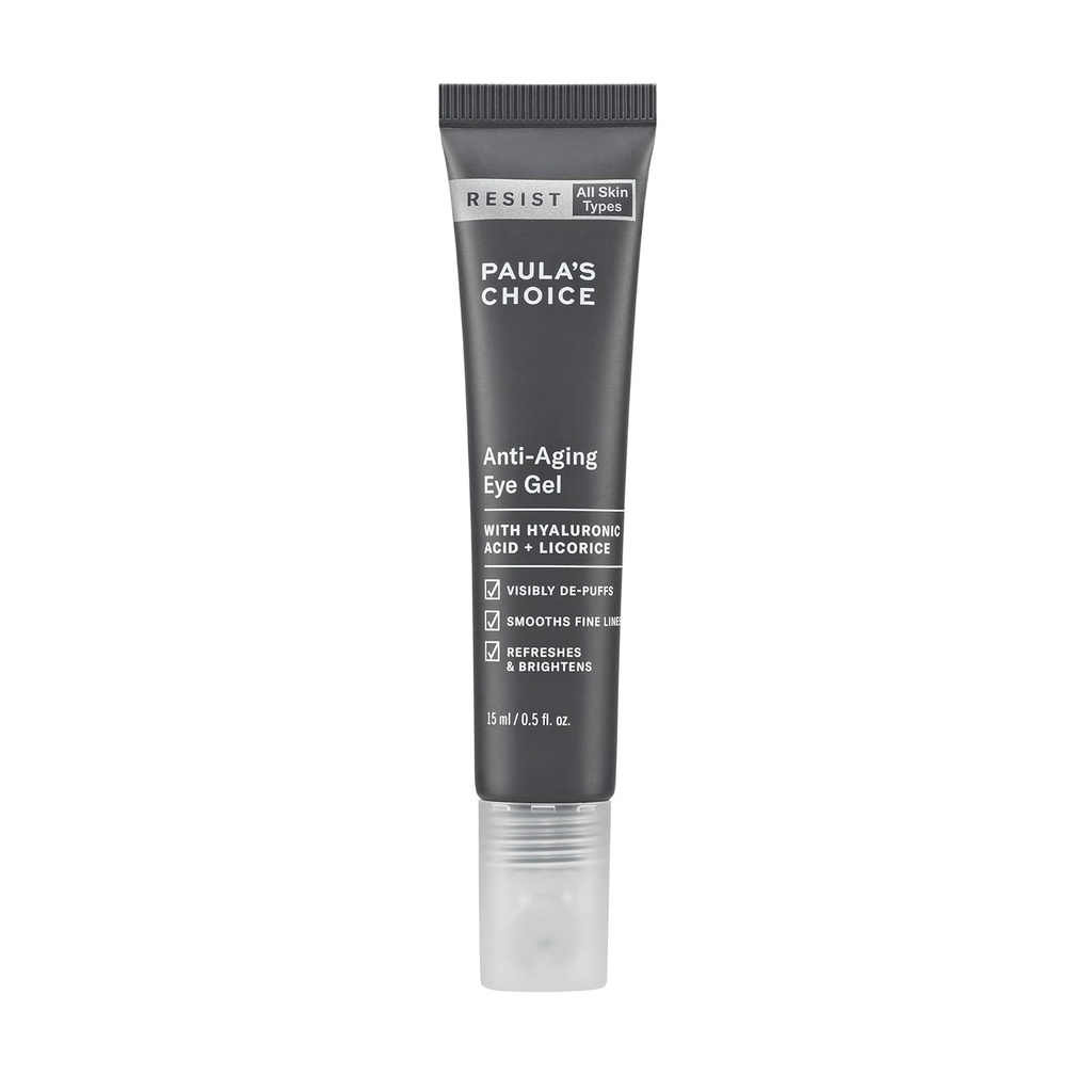 Paula'nın Seçim RESIST Anti-Aging Eye Gel, Hyaluronic Acid, Dark Circles, Puffy Eyes, Crow's Feet, Fine Lines & Wrinkles, 0,5 Ounce