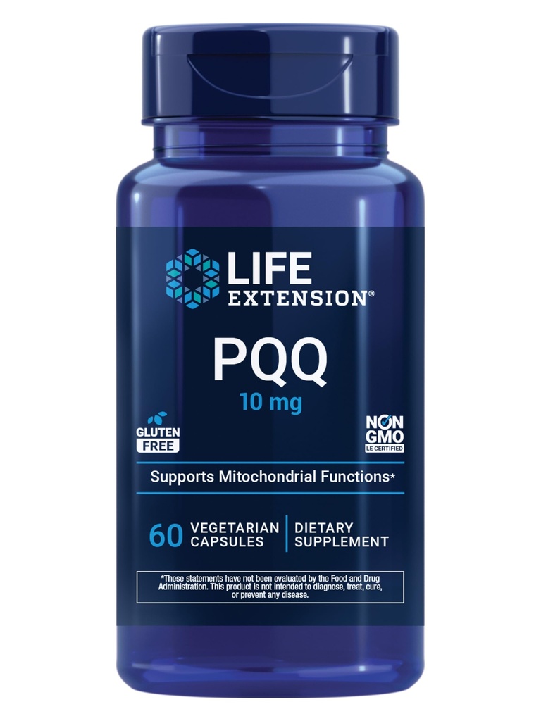 Life Extension PQ Caps – Pyrroloquinoline Quinone, 10 mg – Yeni Mitochondria, ATP, Enerji Desteği – Gluten-Free, Non-GMO, Vegetarian – 30 Capsules