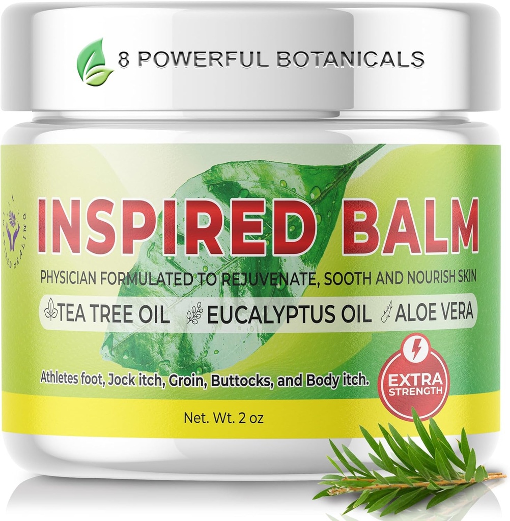 Ekstra Kuvvetli Çay Ağacı Cilt Için Balm - Sporcular Ayak Kremi - Erkekler ve Kadınlar için Jock Itch Cream - Itchy, Kuru Skin - Hızlı Acting Doktor Formülted Tea Tree Foot Cream (2oz)