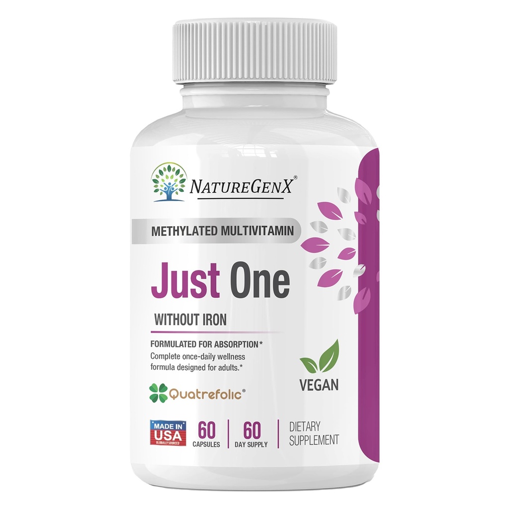 Sadece Bir Günlük Medeni Çokvitamin - 60 Caps Pure Me12, Medeniyet MTHFR Destek Tamam Demir Serbest Medeniyet Vitaminleri Erkekler ve Kadınlar için 2 Ay Supply Gluten Ücretsiz