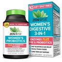 Zenwise Health 3in-1 Womens Probiyotik Supplement for Digestive, Gut Flora & Vaginal Health - Daily Probiyotiks & Prebiyotiks for Women with Digestive Enzymes Supports Bloating & Gas Relief - 60 Count