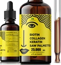 Sıvı Biotin Collagen Keratin 4fl oz Liquid Supplements for Women - Kapsamlı Formula Saç Skin Nails Supplement with 1000006 Collagen 5000 mcg Biotin 5000 mcg Keratin 5000 mcg Saw Palmetto