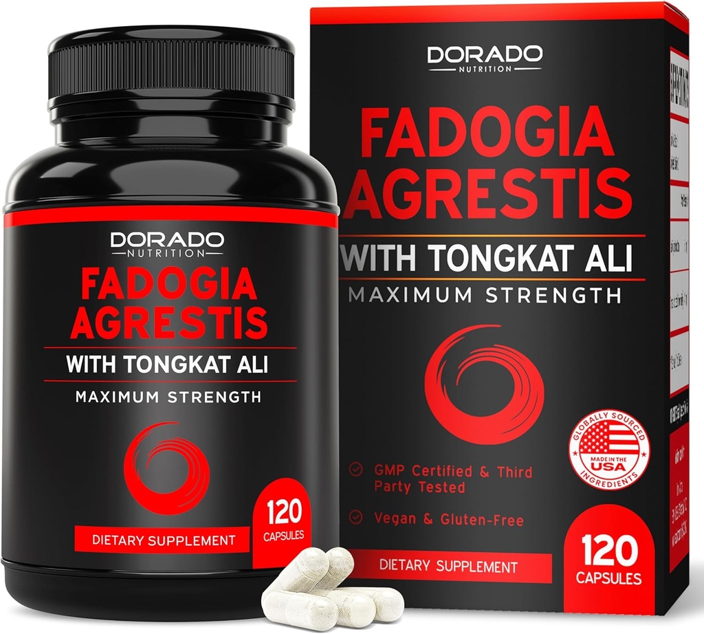 Fadogia Agrestis ve Tongkat Ali Supplement Performansı - (120 Capsules) - maksimum Güçlü - Drive, Athletic Performance & Muscle Mass - Gluten Free, Non-GMO, Vegan Capsules - USA Made