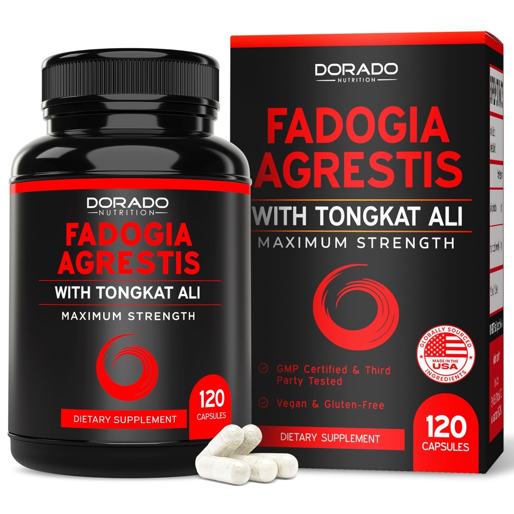 Fadogia Agrestis ve Tongkat Ali Supplement Performansı - (120 Capsules) - maksimum Güçlü - Drive, Athletic Performance & Muscle Mass - Gluten Free, Non-GMO, Vegan Capsules - USA Made