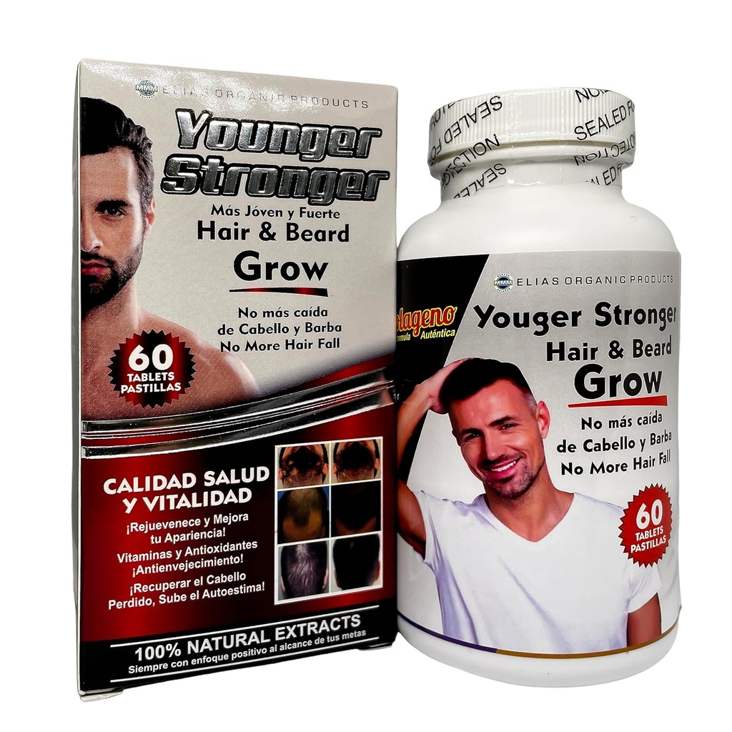 Νεότερος Ισχυρότερος Har και Beard Καλλιέργειες 100% Φυσικό εκχύλισμα 60 δισκία