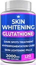 Glutathione Whitening Pills - 120 Capsules 2000 mg Glutathione - Etkili Skin Işıklandırma Tamam - Dark Spots, Melasma & Acne Scar Kaldırıcı, Hiperpigmentasyon Tedavisi - Anti-Aging Antioksit Antioksit