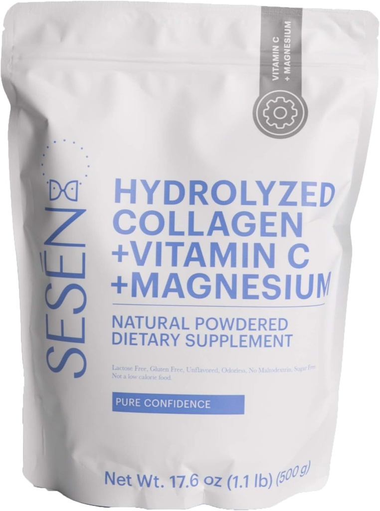 SESEN Hydrolyzed Collagen + Vitamin C + Magnezyum (Mavi) Toz 17.6 oz