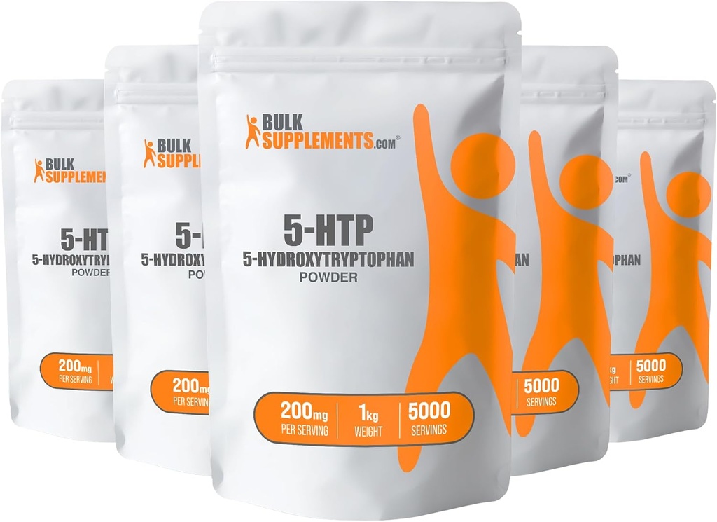 BulkSupplies.com 5-HTP σκόνη - 5-Υδροξυθρυπτοφάνη, 5 HTP συμπλήρωμα - 5-HTP 200mg, συμπλήρωμα στήριξης Mood - Χωρίς γλουτένη, 200mg ανά σερβίροντας, 5kg (11 lbs) (πακέτο των 5)