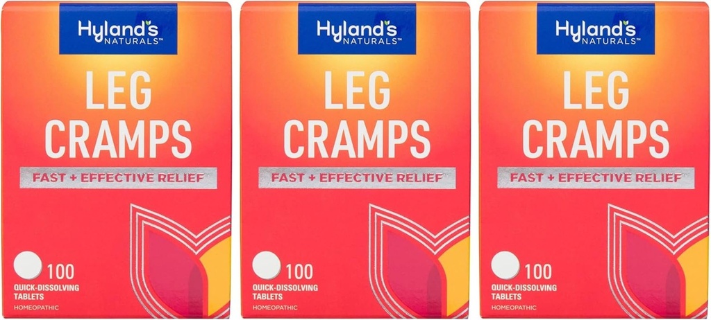 Hyland's Leg Cramps, Relief of Leg, Calf, Charley Horses ve Foot Cramps, 100 Quick-Dis çözme Tabletleri 3-Pack (300 Total)