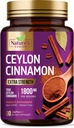 Ceylon Cinnamon Capsules 1800 mg - Sertifikalı Organik Cinnamon, ABD'de Şişelenmiş ve Saf Ekstra Güçlü Ceylon Cinnamon Supplement, Anti Piloksils, Non-GMO & Gluten Free, Sugar Free - 60 Capsules