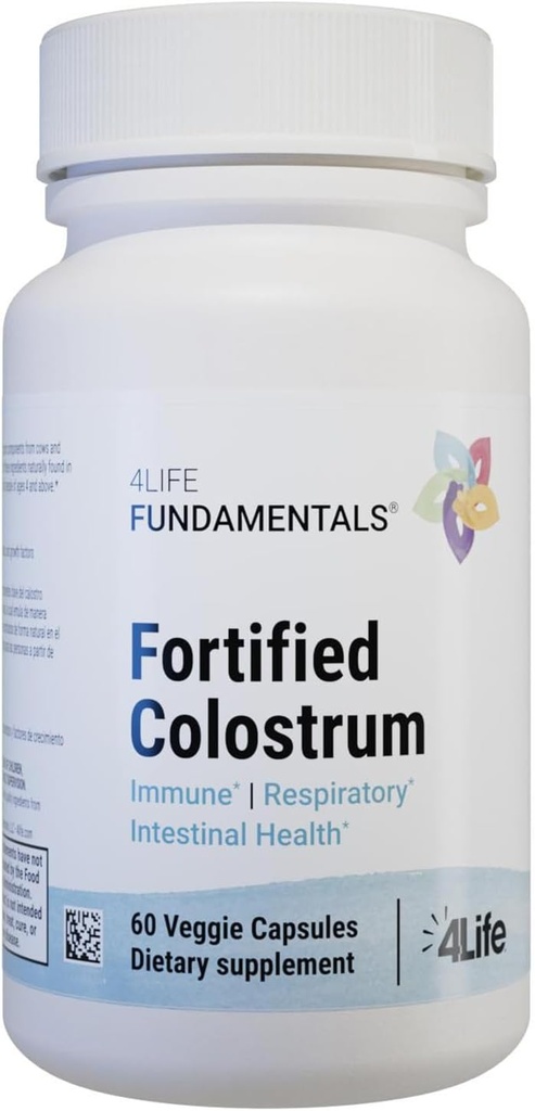 4Life - Ενισχυμένο Colostrum - Bovine Colostrum Veggie Κάψουλες για ανοσοποιητική, απορροφητική, αναπνευστική και εγκεφαλική λειτουργία Υποστήριξη με Lactoferrin, Lactalbumin, και Milk Fat Globule Membrane - 60 Κάψουλες