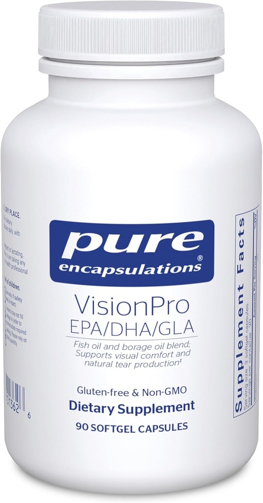 Pure Encapsulations VisionPro EPA/DHA/GLA | Natural Tear Production ve Retention of Eye Moisture * | 90 Softgel Capsules